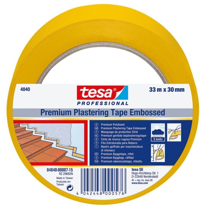 tesa apmetēju lente Dzeltena PVH UV (6 ned.) 50mm x 33m  Ārdarbiem
